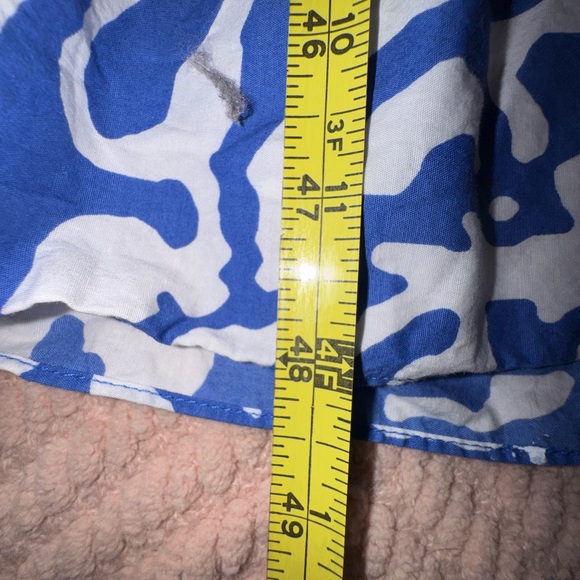 Tanya Taylor Cynthia Cotton Poplin Midi tiered tiered Dress Size 14 Blue EUC - Picture 10 of 16